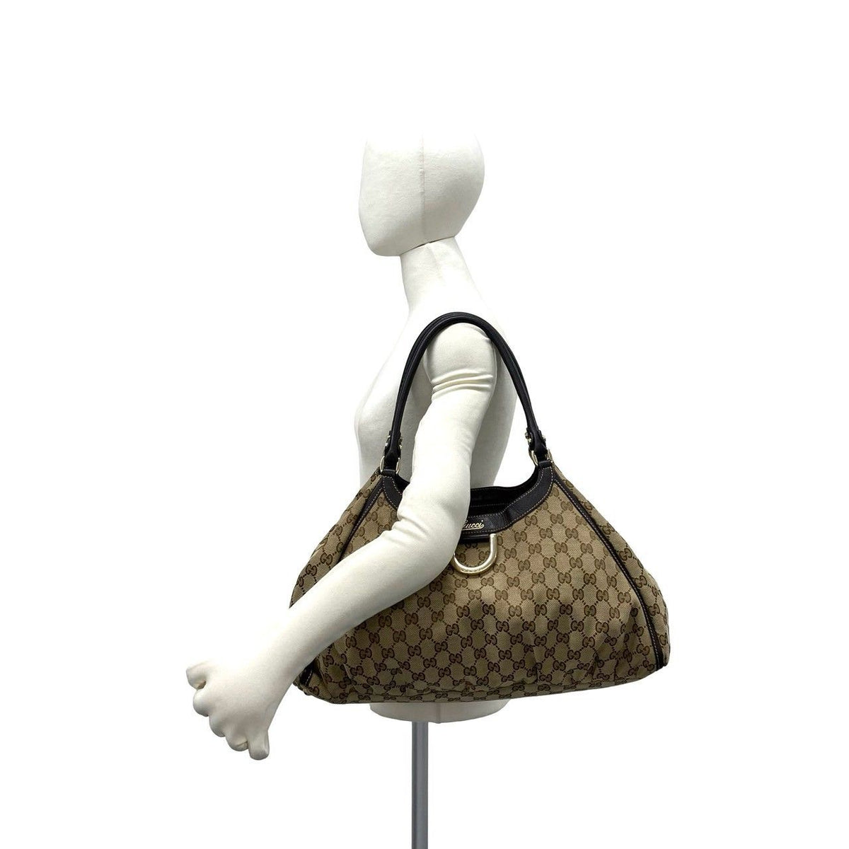 Gucci GG Canvas Leather Tote Bag