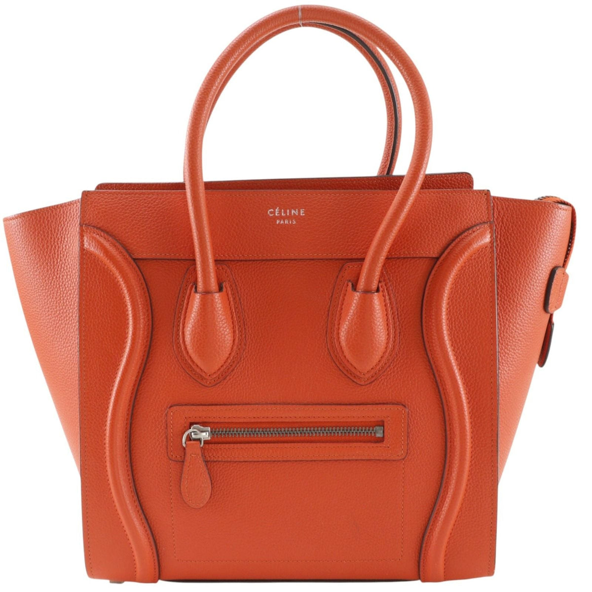 CELINE Luggage Micro Shopper Leather Handbag