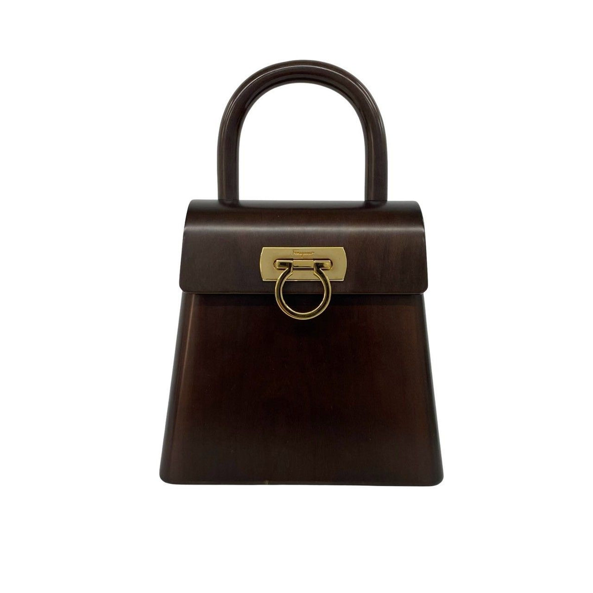 Salvatore Ferragamo Gancini Wood Handbag