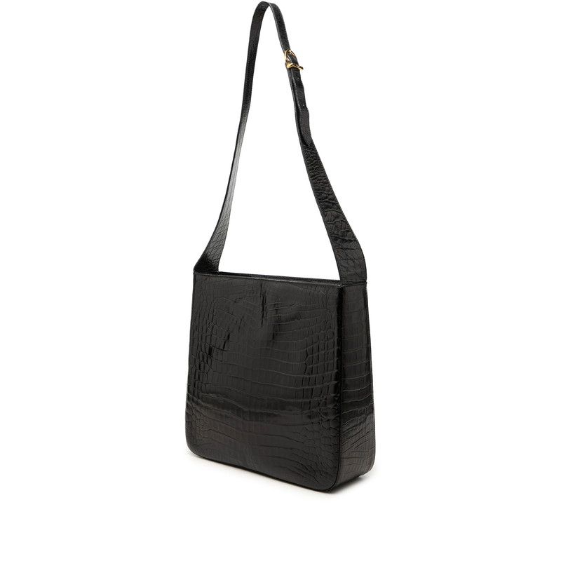 Salvatore Ferragamo Double Gancini Embossed Leather Shoulder Bag