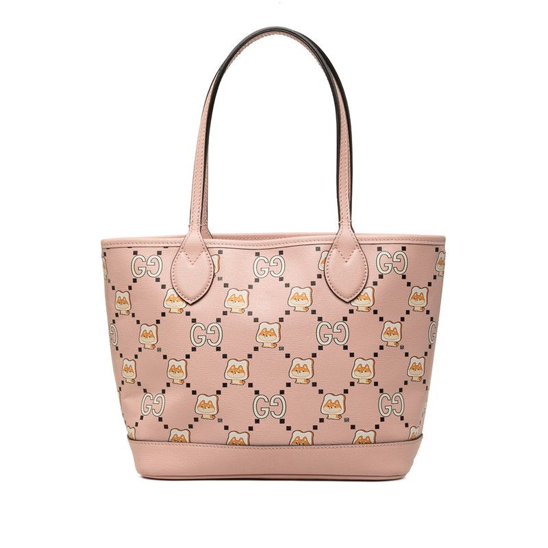 Gucci Pikarar KAWAII GG Animal Print Leather Tote Bag