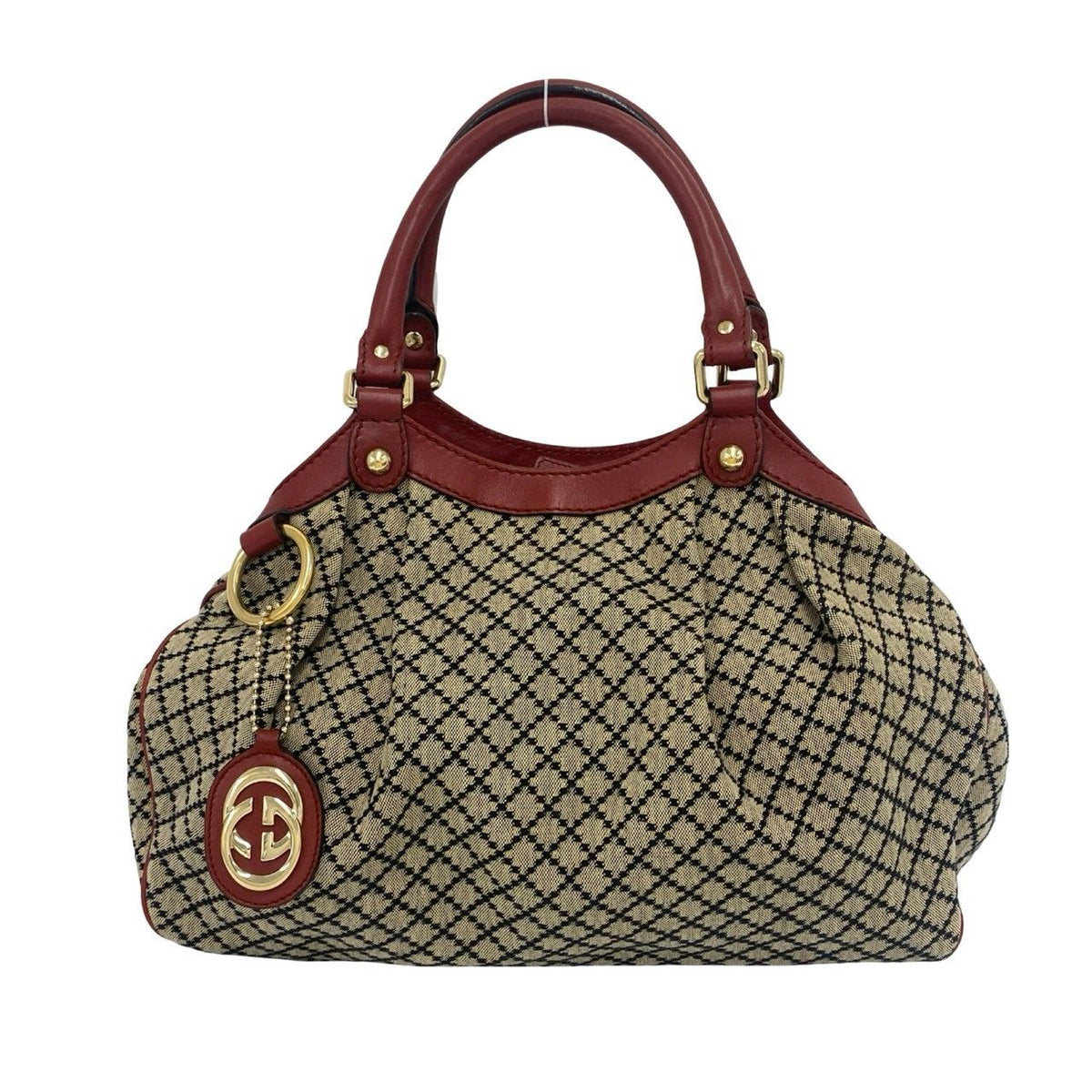 Gucci Sukey Diamante Canvas Leather Tote Bag