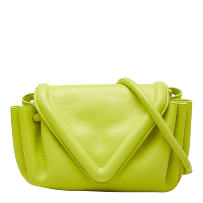 Bottega Veneta Beak Small Triangle Flap Leather Shoulder Bag