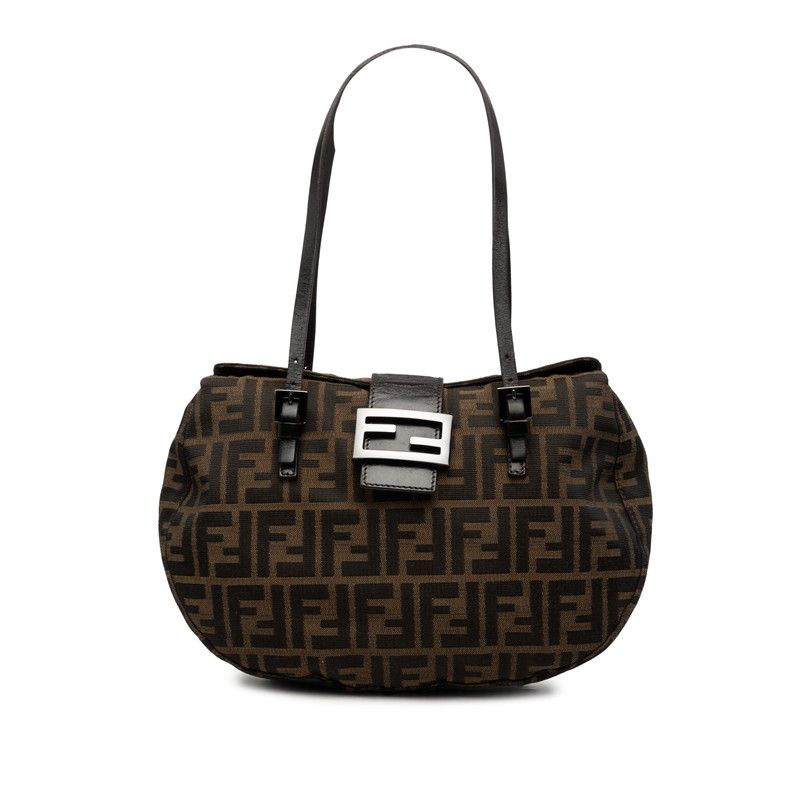 Fendi Zucca Canvas Leather 2way Tote Bag Shoulder Bag