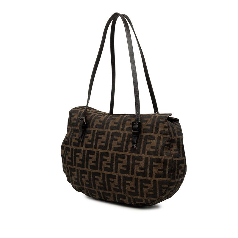 Fendi Zucca Canvas Leather 2way Tote Bag Shoulder Bag