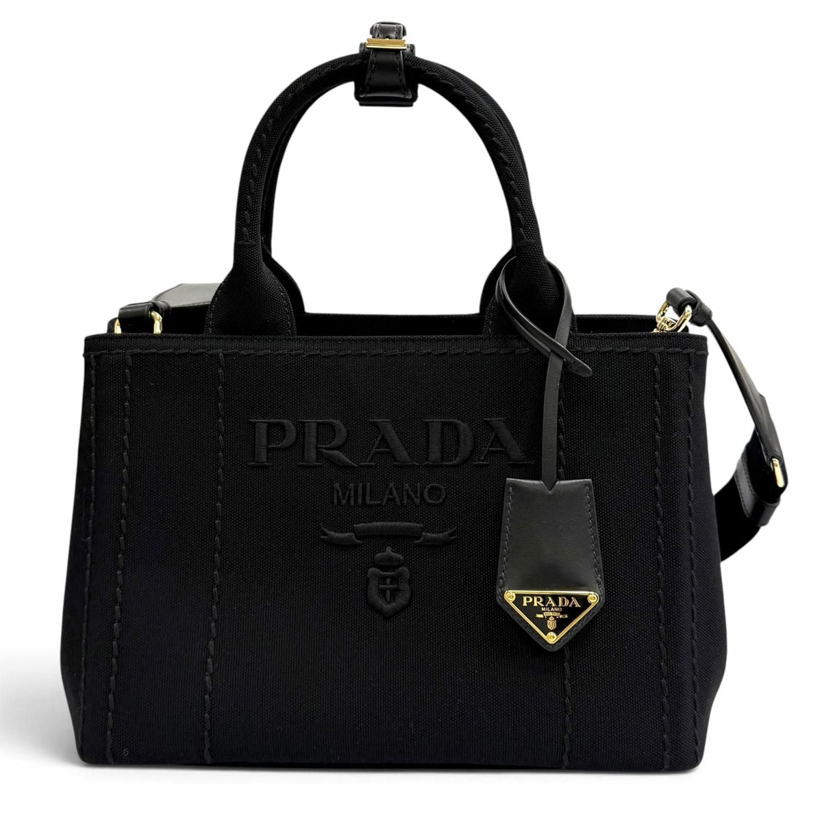 Prada Canapa Jardinire Small Cotton Tote Bag