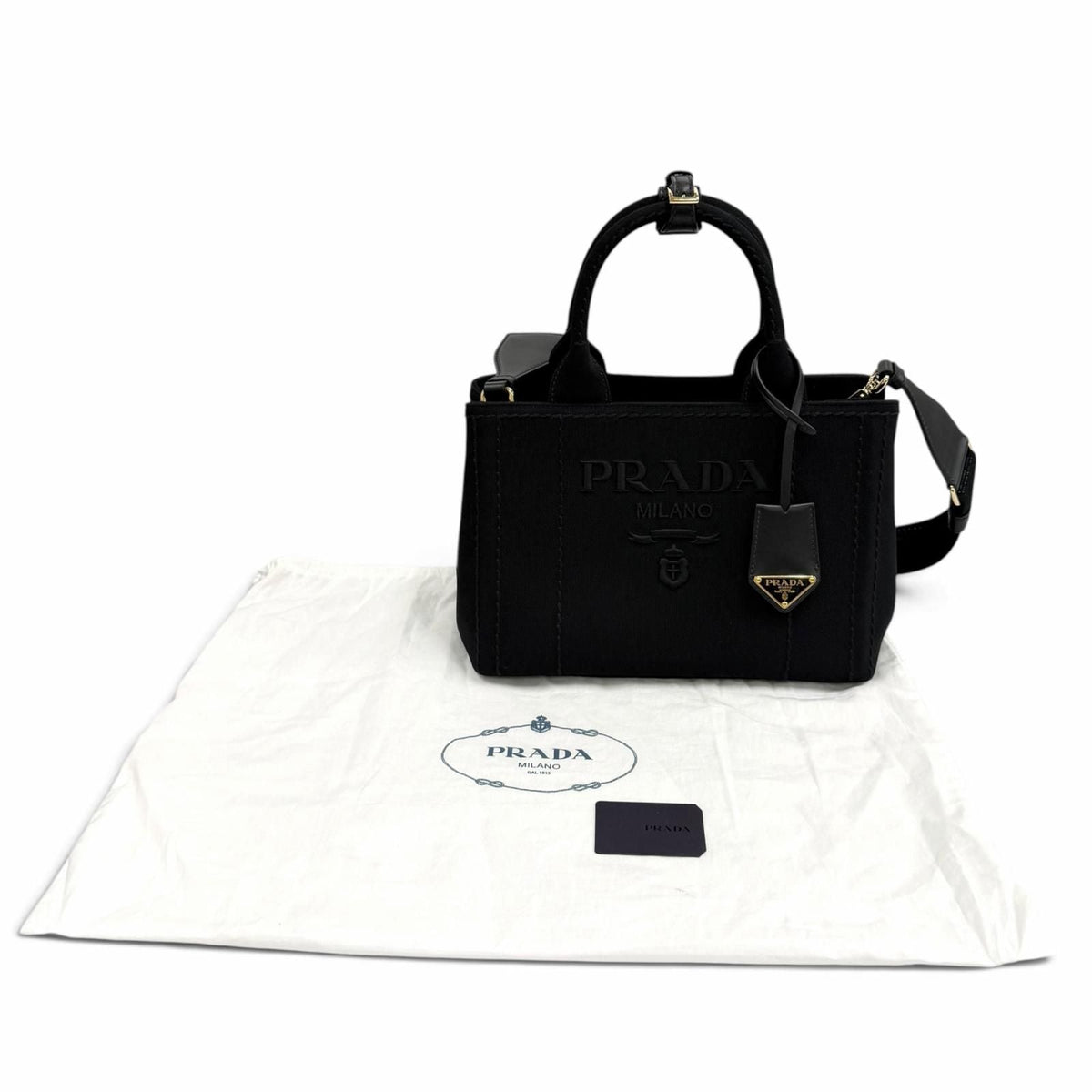 Prada Canapa Jardinire Small Cotton Tote Bag