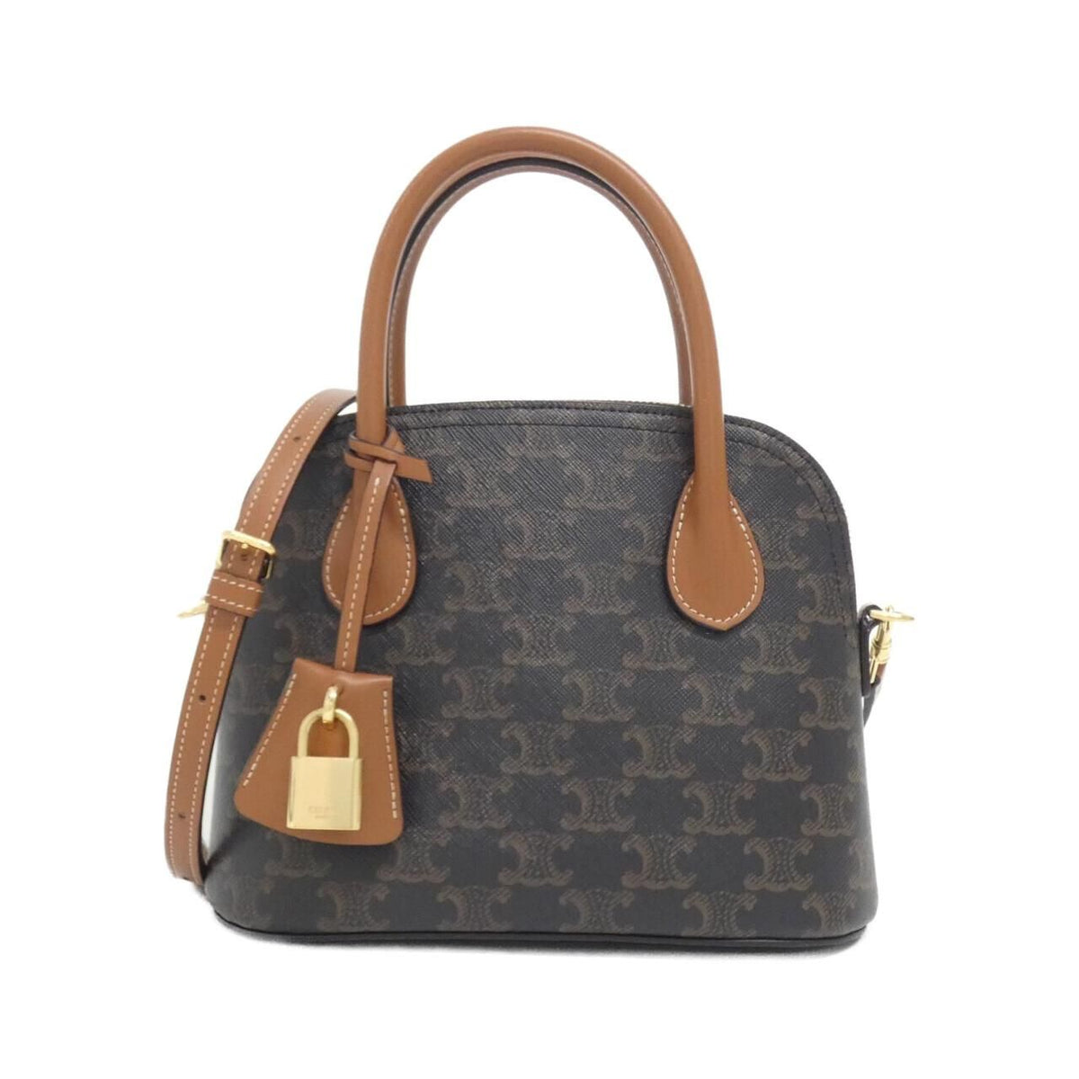 Celine Teen Onollin Trionf Canvas Calf Shoulder Bag