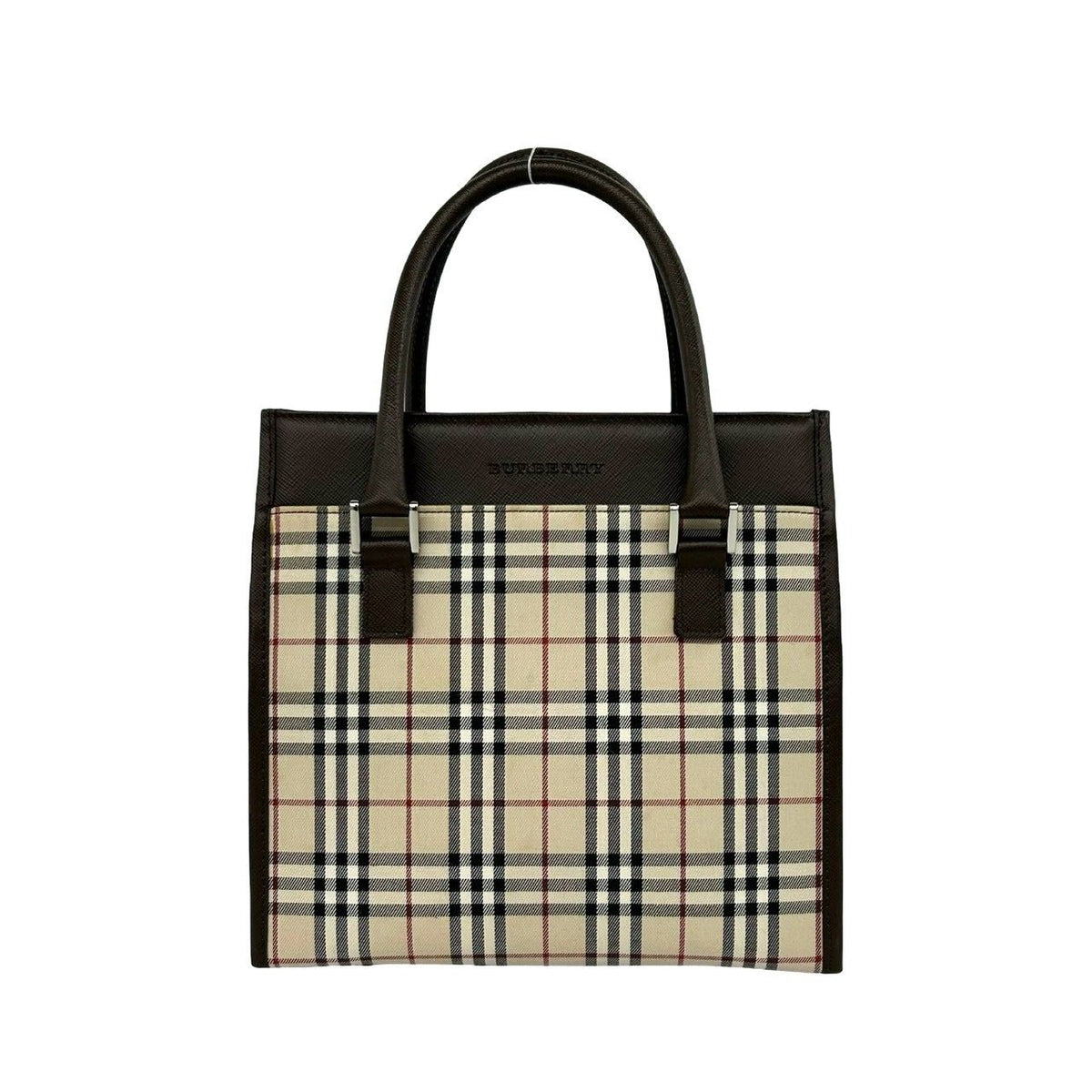 Burberry Leather Canvas Handbag