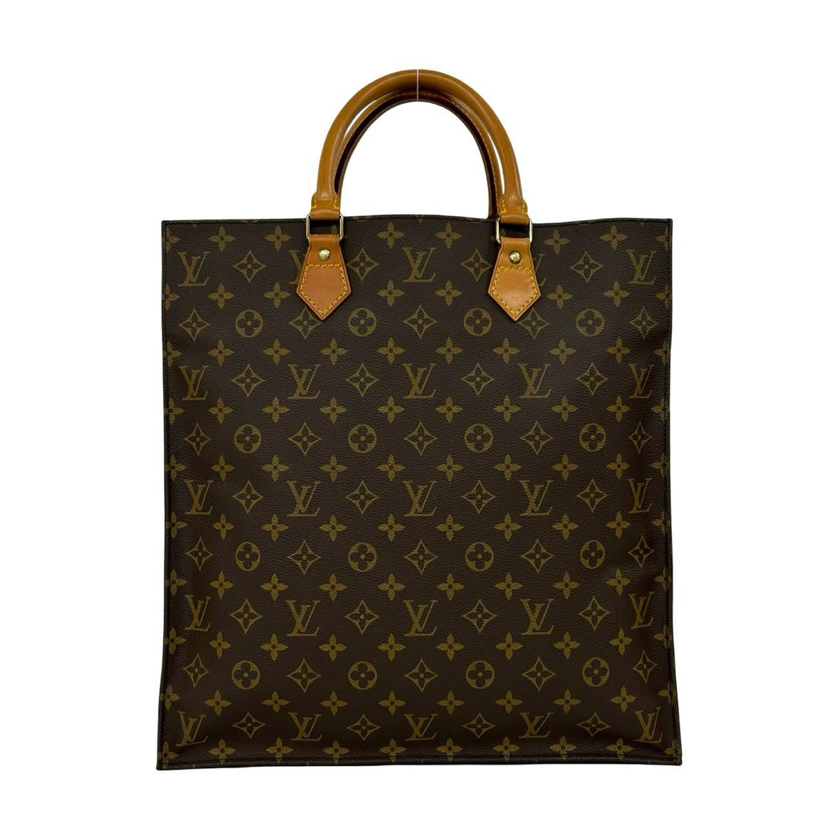 Louis Vuitton Sac Plat Monogram Leather Tote Bag