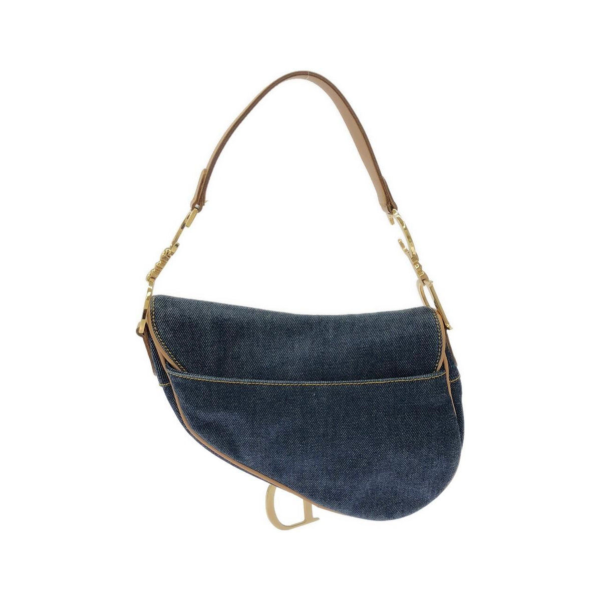 Christian Dior Saddle Denim Leather Shoulder Bag
