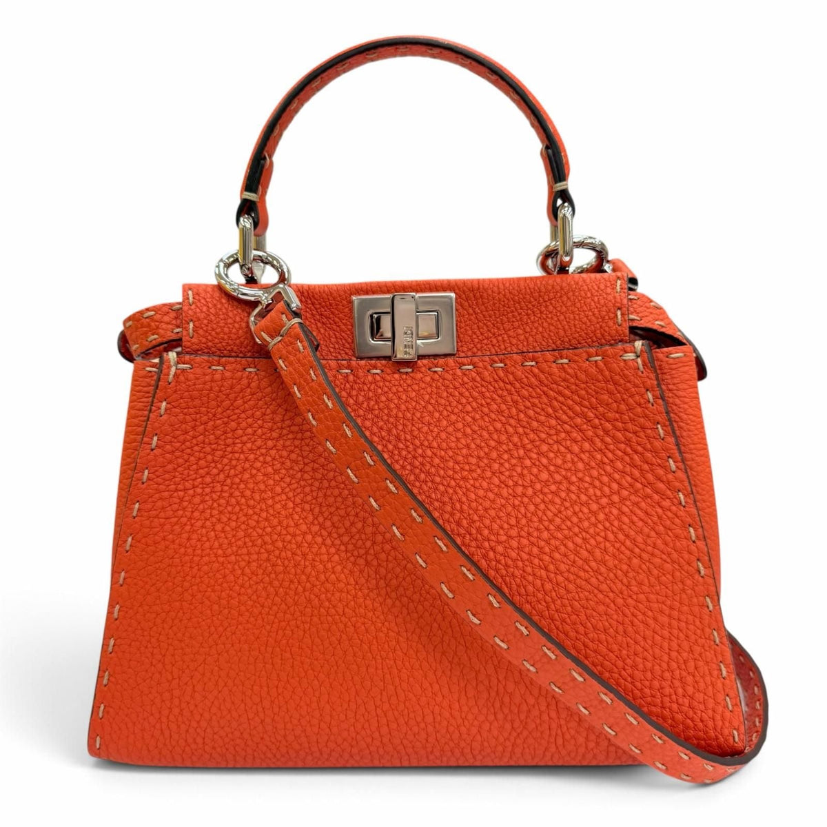 Fendi Selleria Peekaboo Mini Leather 2way Shoulder Bag