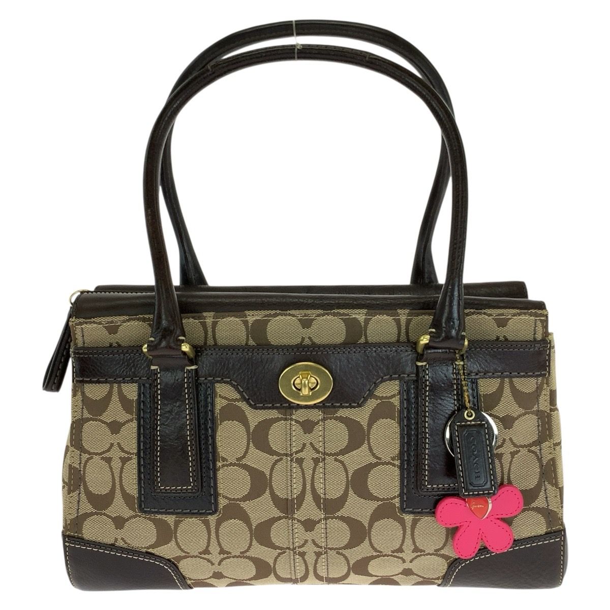 Coach Signature Canvas Leather Tote Bag