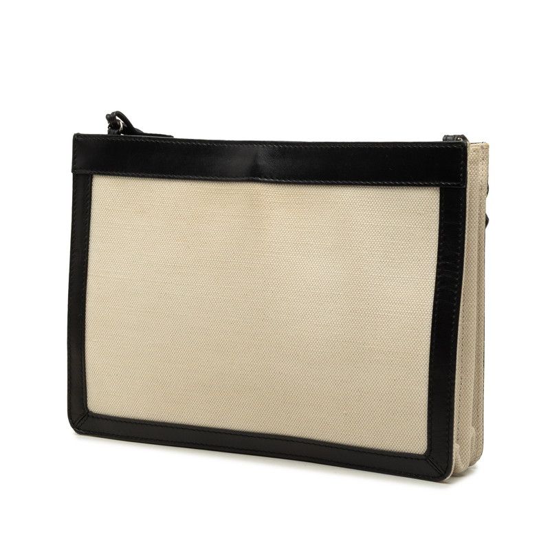 Balenciaga Navy Pochette Canvas Leather Shoulder Bag