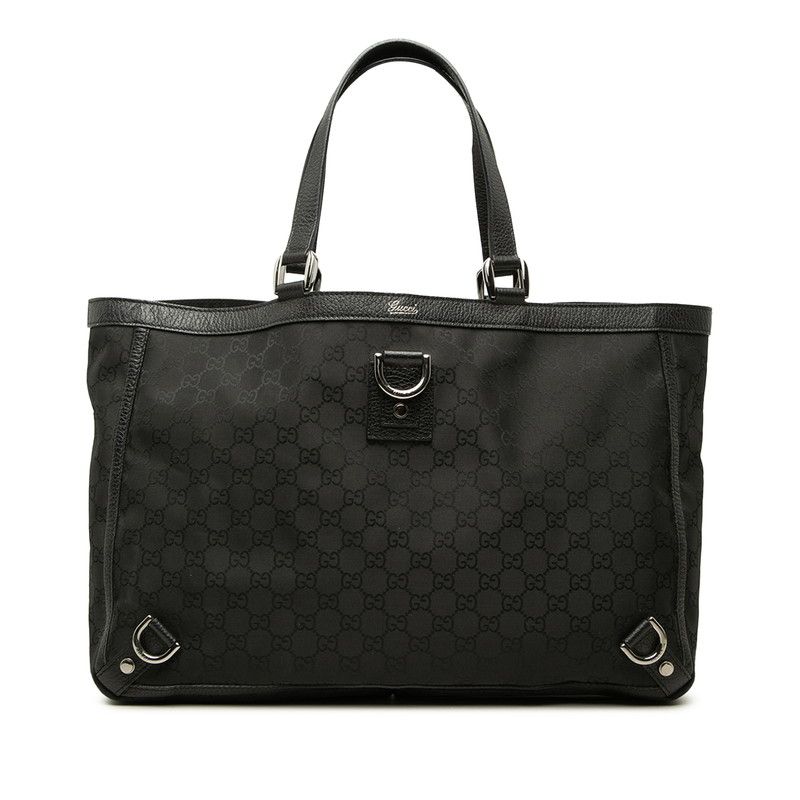 Gucci GG Canvas Abbey Leather Tote Bag