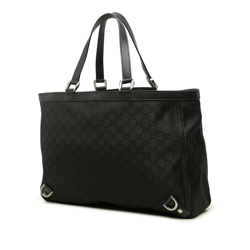 Gucci GG Canvas Abbey Leather Tote Bag
