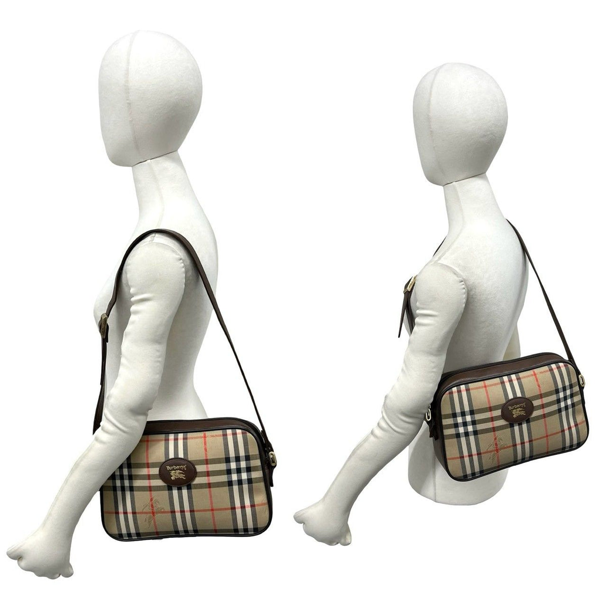 Burberry Vintage Canvas Leather Shoulder Bag