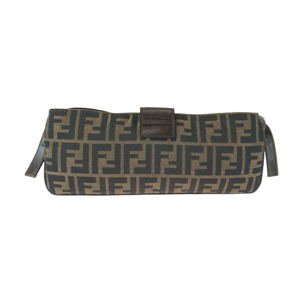 Fendi Zucca Canvas Leather Shoulder Bag