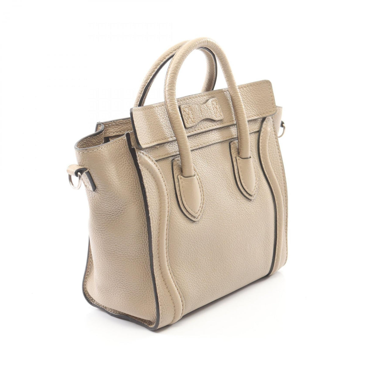 Preloved CELINE Luggage Nano Shopper 2WAY Handbag Beige leather 2101220060763