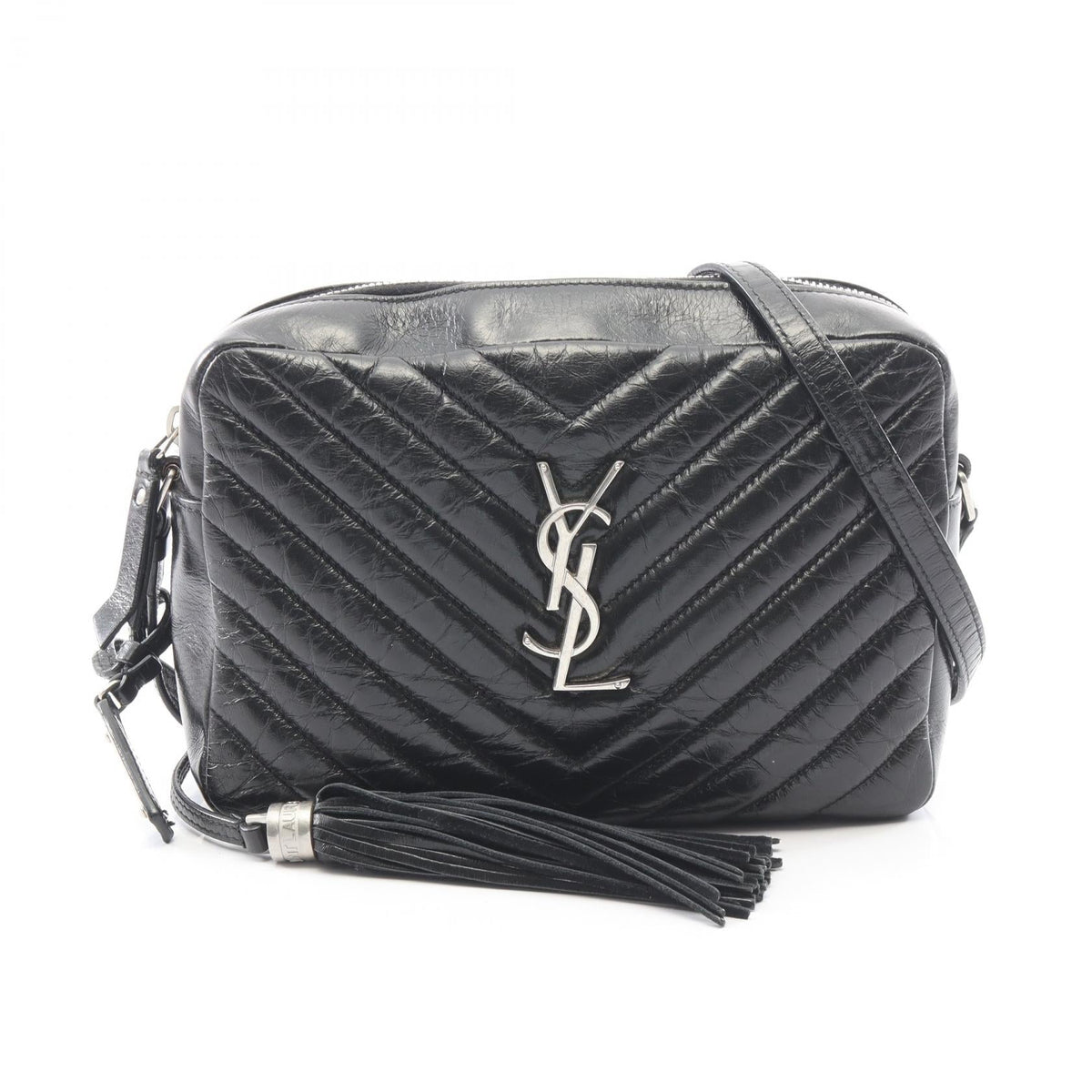 Preloved SAINT LAURENT PARIS LOU Monogram camera bag Shoulder Bag Black leather 468537 2101220052201