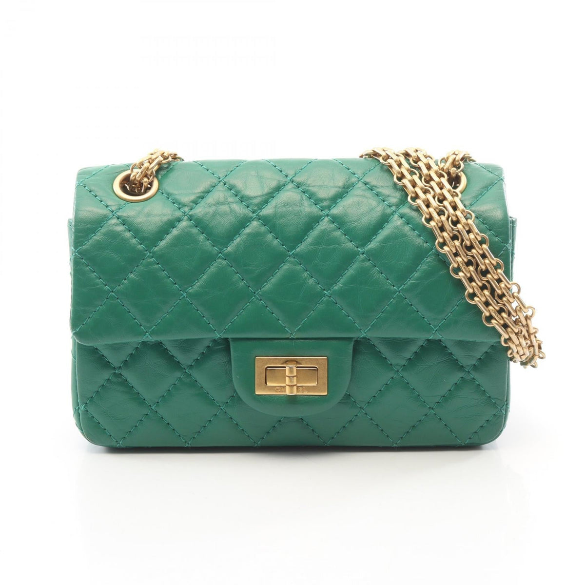 Preloved CHANEL Green 2.55 Mini Matelasse leather 2101219839912