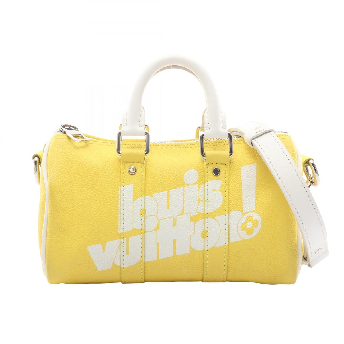 Preloved LOUIS VUITTON KeepallXS Everyday LV Yellow/White Handbag M80842 2101219447414