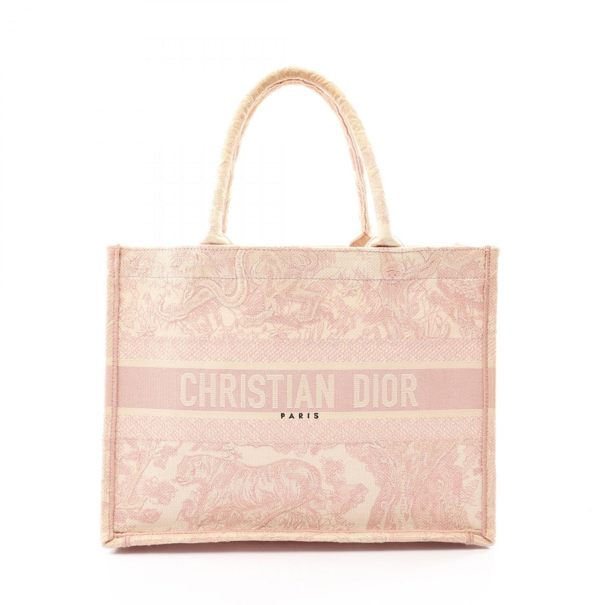 Preloved Dior BOOK TOTE Medium Tote Bag Beige/Pink canvas 2104102543330