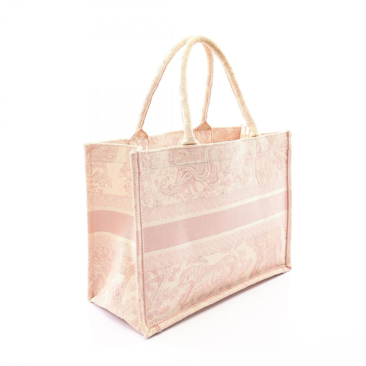 Preloved Dior BOOK TOTE Medium Tote Bag Beige/Pink canvas 2104102543330