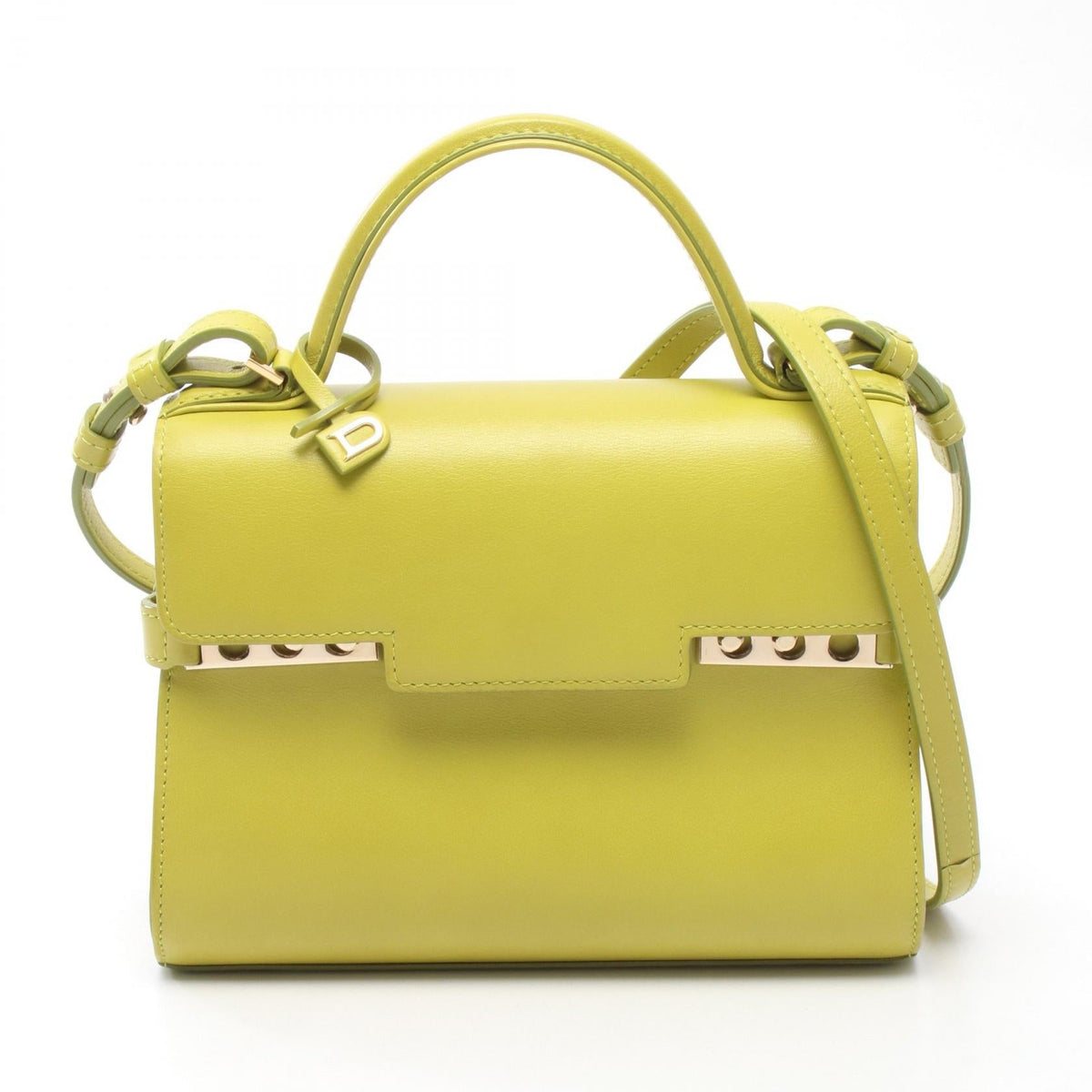 Preloved Delvaux Tempête PM 2WAY Handbag Green leather 2101219736853