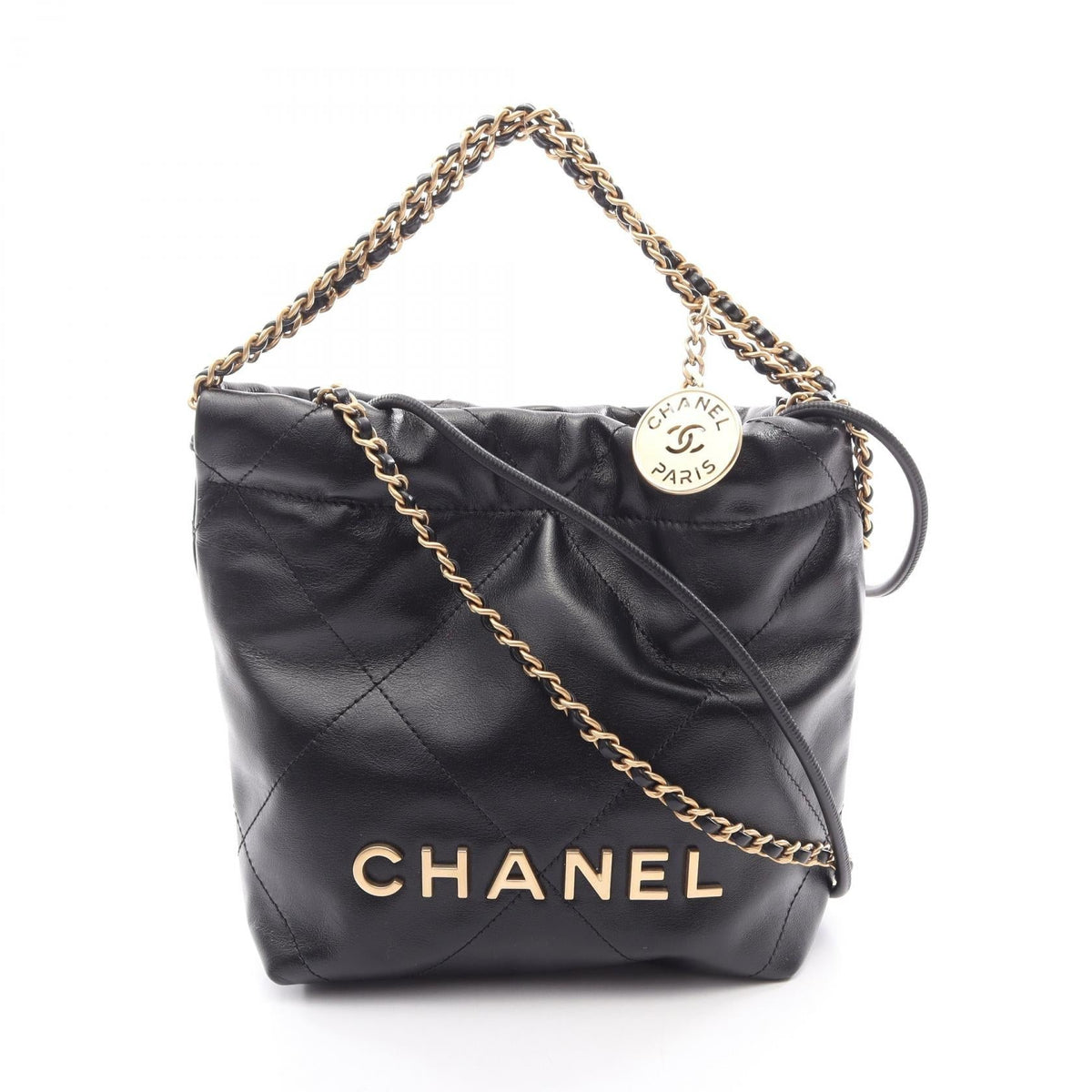 Preloved CHANEL Black chanel 22 mini leather AS3980 2106800640311