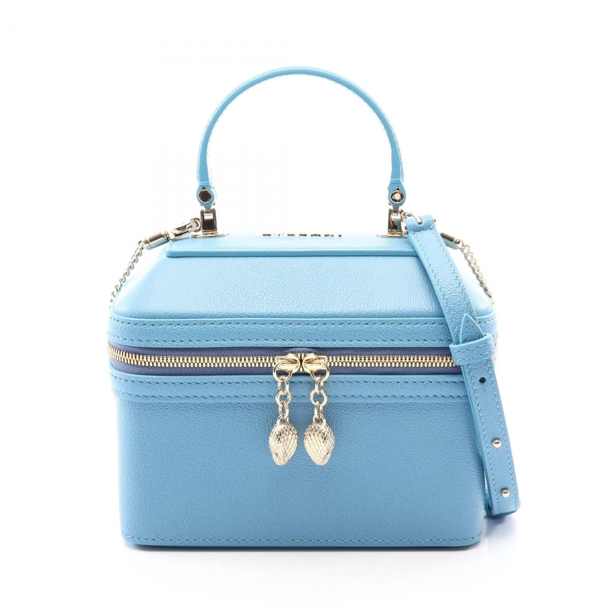 Preloved BVLGARI Serpenti Jewelry Box 2WAY Handbag Blue leather 2101220299699