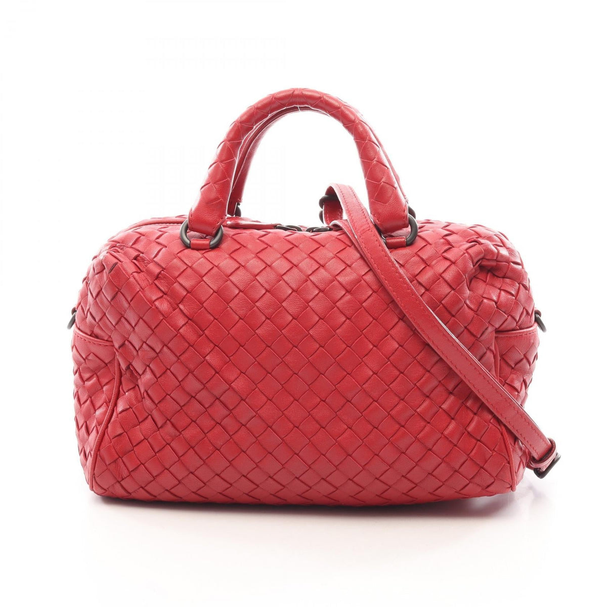 Preloved BOTTEGA VENETA Intrecciato 2WAY Handbag Red leather 2100301263611
