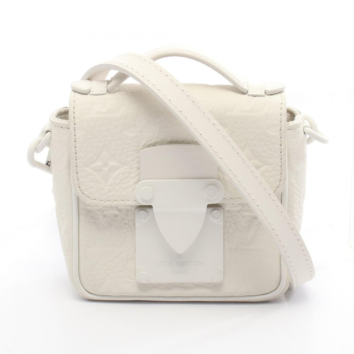 Preloved LOUIS VUITTON Pico S-Lock Taurillon Clemence Monogram White Handbag M83163 2101219373669
