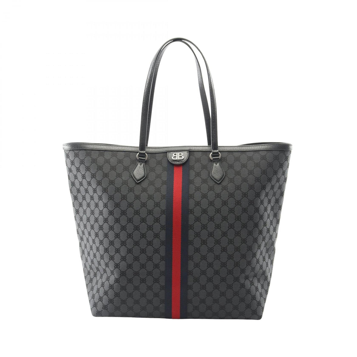 Preloved BALENCIAGA × GUCCI The Hacker Project Large Tote Bag Black/Multicolor canvas×leather 680127 2101219323947