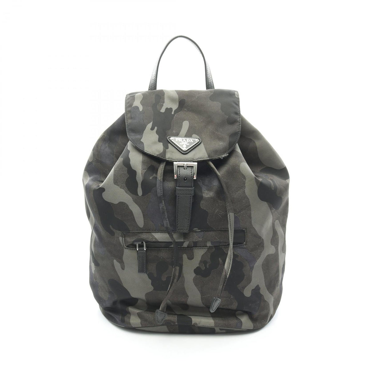 Preloved PRADA TESSUTO CAMOUFL Rucksack Backpack Green/Multicolor Nylon×Saffiano leather BZ0032 2101219333137