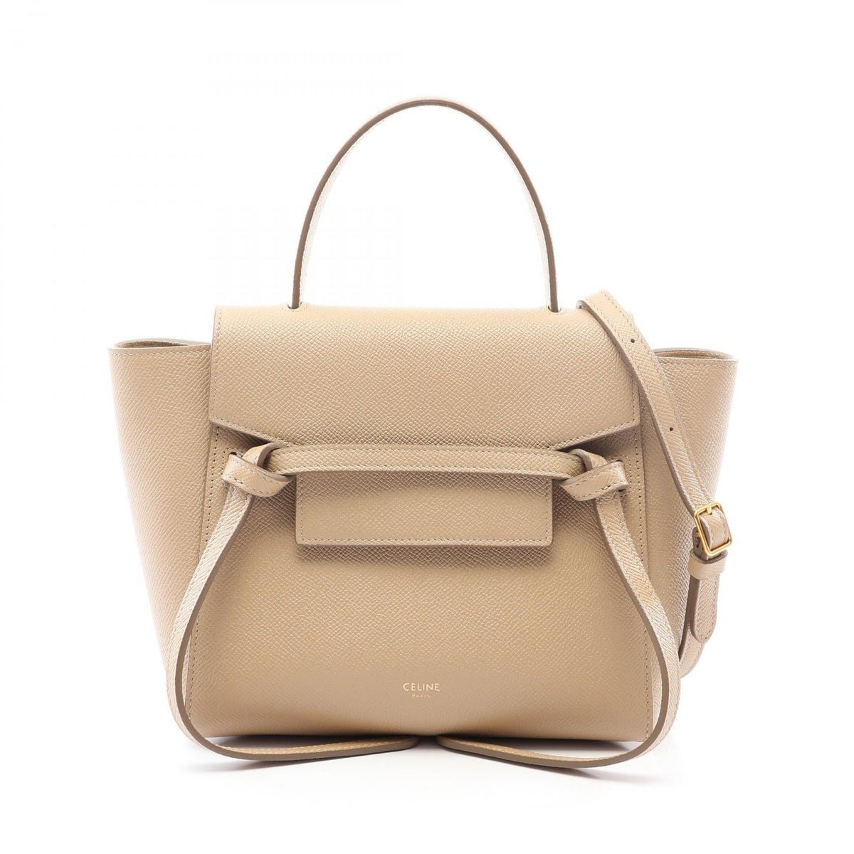 Preloved CELINE BELT BAG NANO (2-way belt bag) Handbag Beige leather 2101220288891
