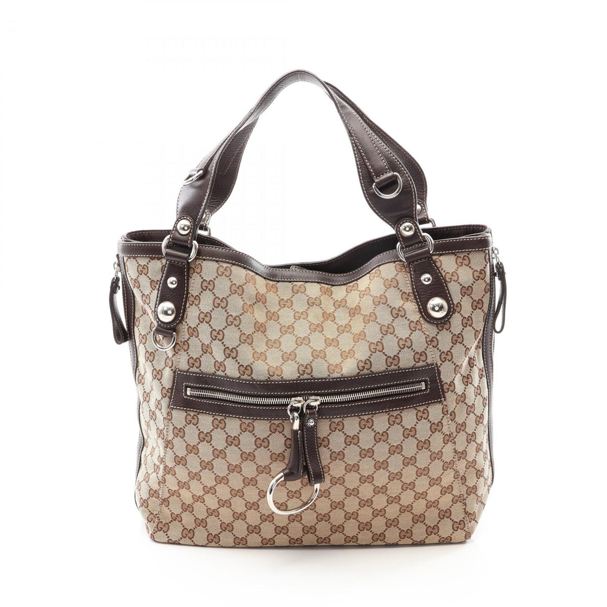 Preloved GUCCI Iconbit GG Canvas Tote Bag Beige/Brown canvas×leather 232952 2101220286811