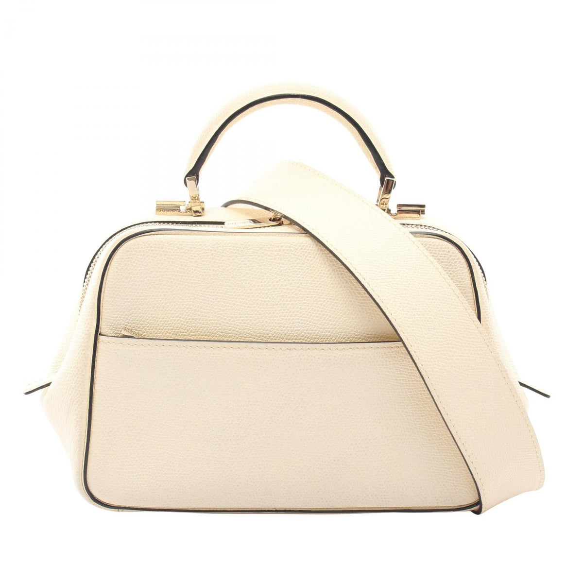 Preloved Valextra Serie Esse Mini 2WAY Handbag Beige leather 2101219371153