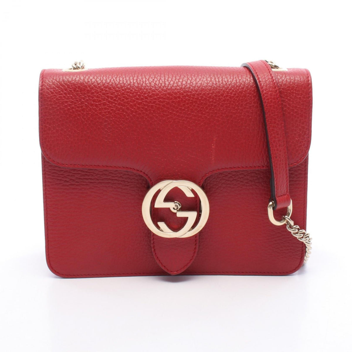 Preloved GUCCI Interlocking G Shoulder Bag Red leather 510304 2101220221423