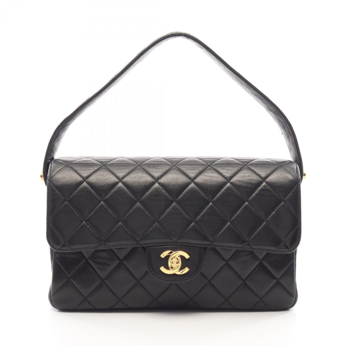 Preloved CHANEL Black Matelasse W Face Lambskin (sheep leather) 2101220182885