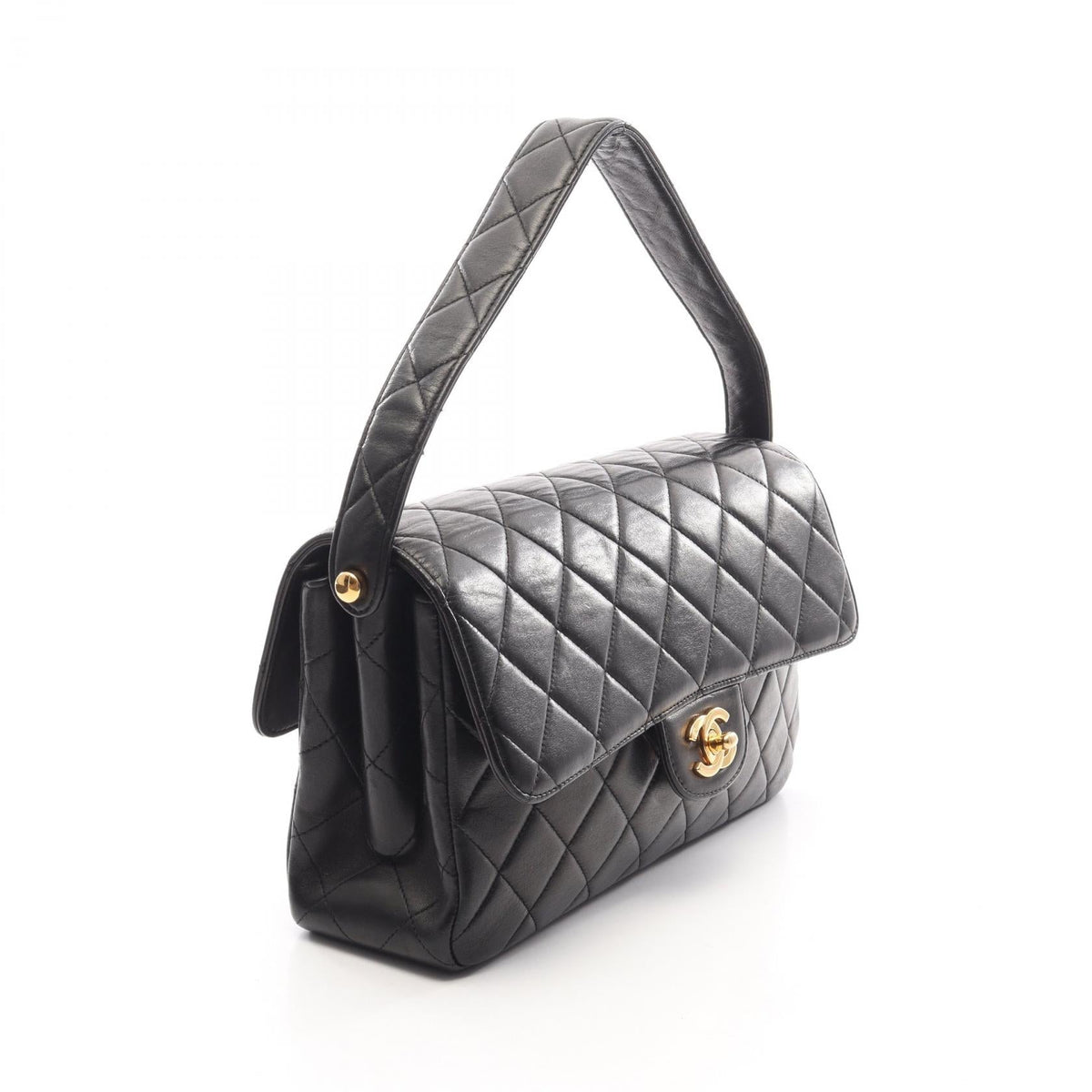 Preloved CHANEL Black Matelasse W Face Lambskin (sheep leather) 2101220182885