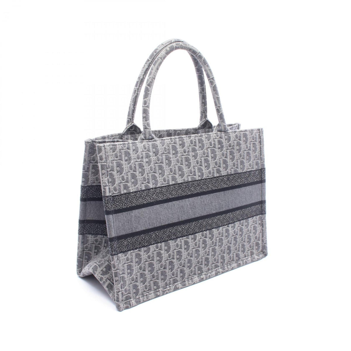 Preloved Christian Dior BOOK TOTE Medium Tote Bag Gray/Black canvas M1296ZEYC 2106800650723