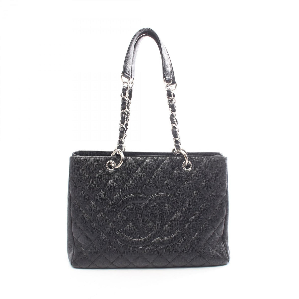Preloved CHANEL Black Matelasse Grand Shopping GST Calfskin (cowhide) 2101220221546