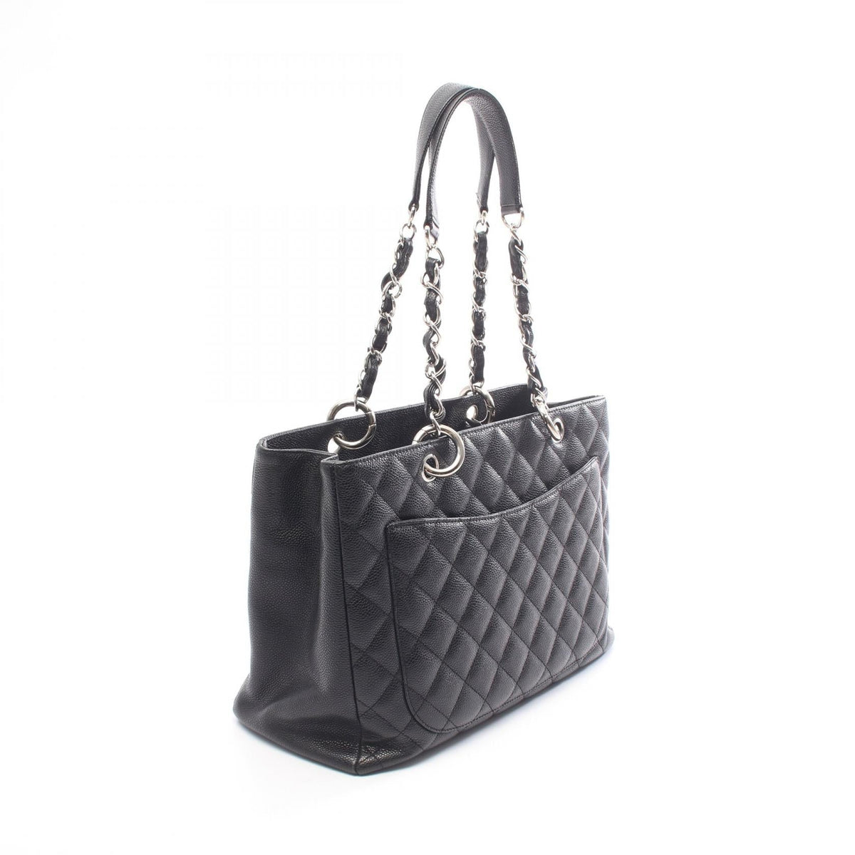 Preloved CHANEL Black Matelasse Grand Shopping GST Calfskin (cowhide) 2101220221546