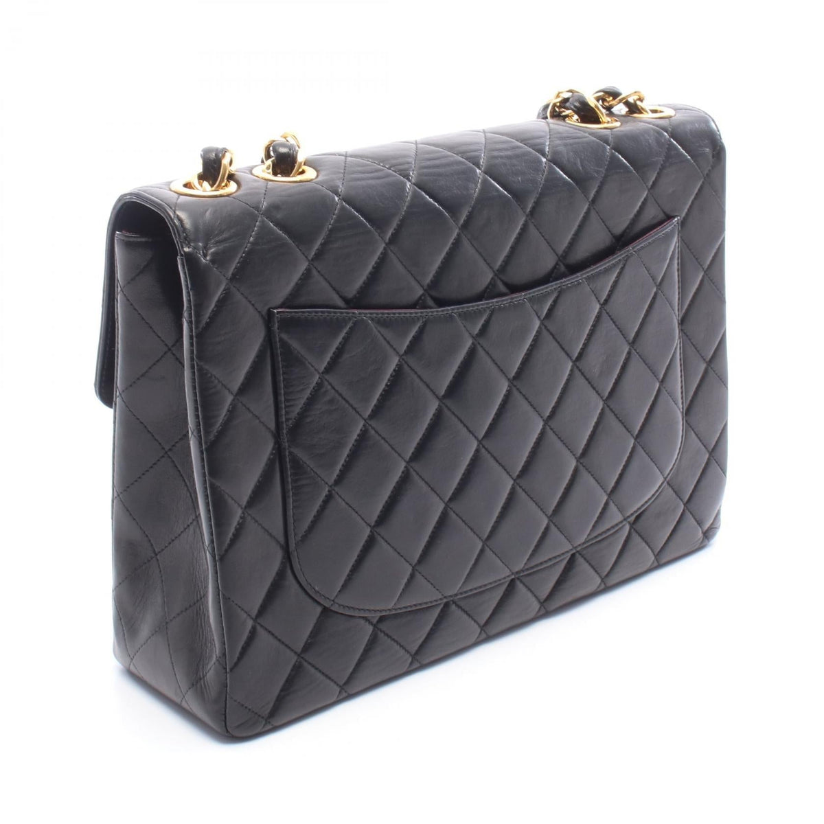 Preloved CHANEL Black Deca Matelasse 30 Single Flap Lambskin (sheep leather) 2101220285289