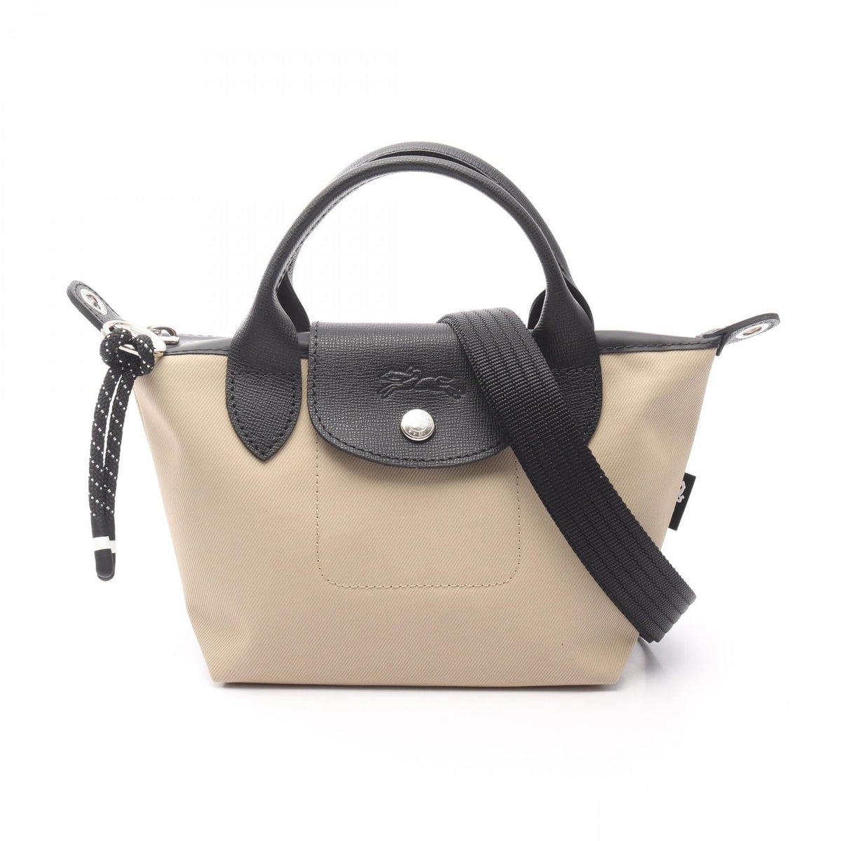 Preloved Longchamp Le Pliage Energy XS 2WAY Handbag Beige/Black canvas×leather L1500HSR299 2101220295325