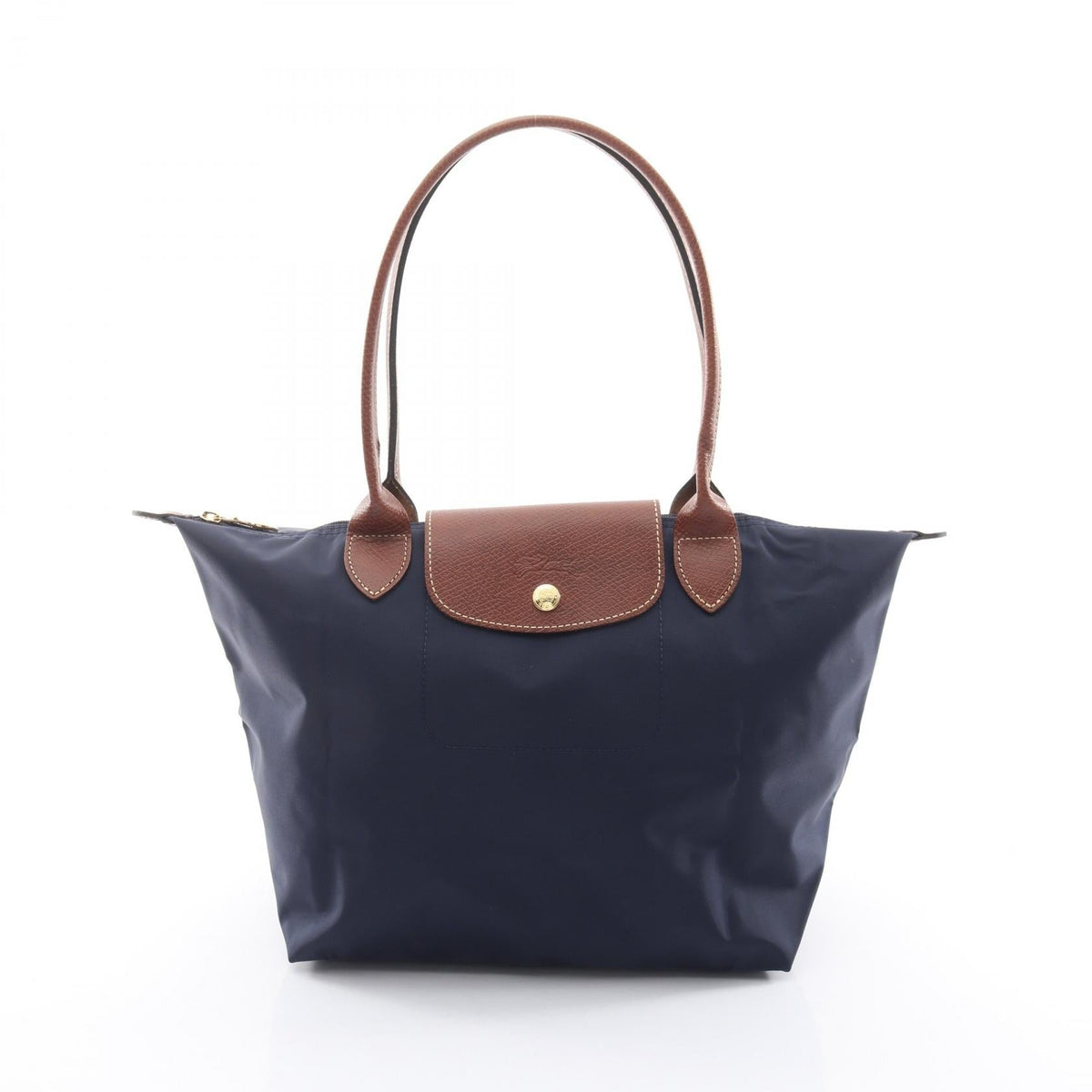 Preloved Longchamp LE PLIAGE ORIGINAL M LE PLIAGE ORIGINAL M Tote Bag Navy/Brown canvas×leather L2605089P68 2101220295042