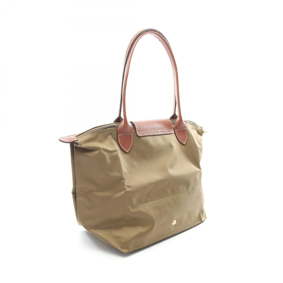 Preloved Longchamp LE PLIAGE ORIGINAL M LE PLIAGE ORIGINAL M Tote Bag Khaki/Brown canvas×leather L2605089510 2101220295011