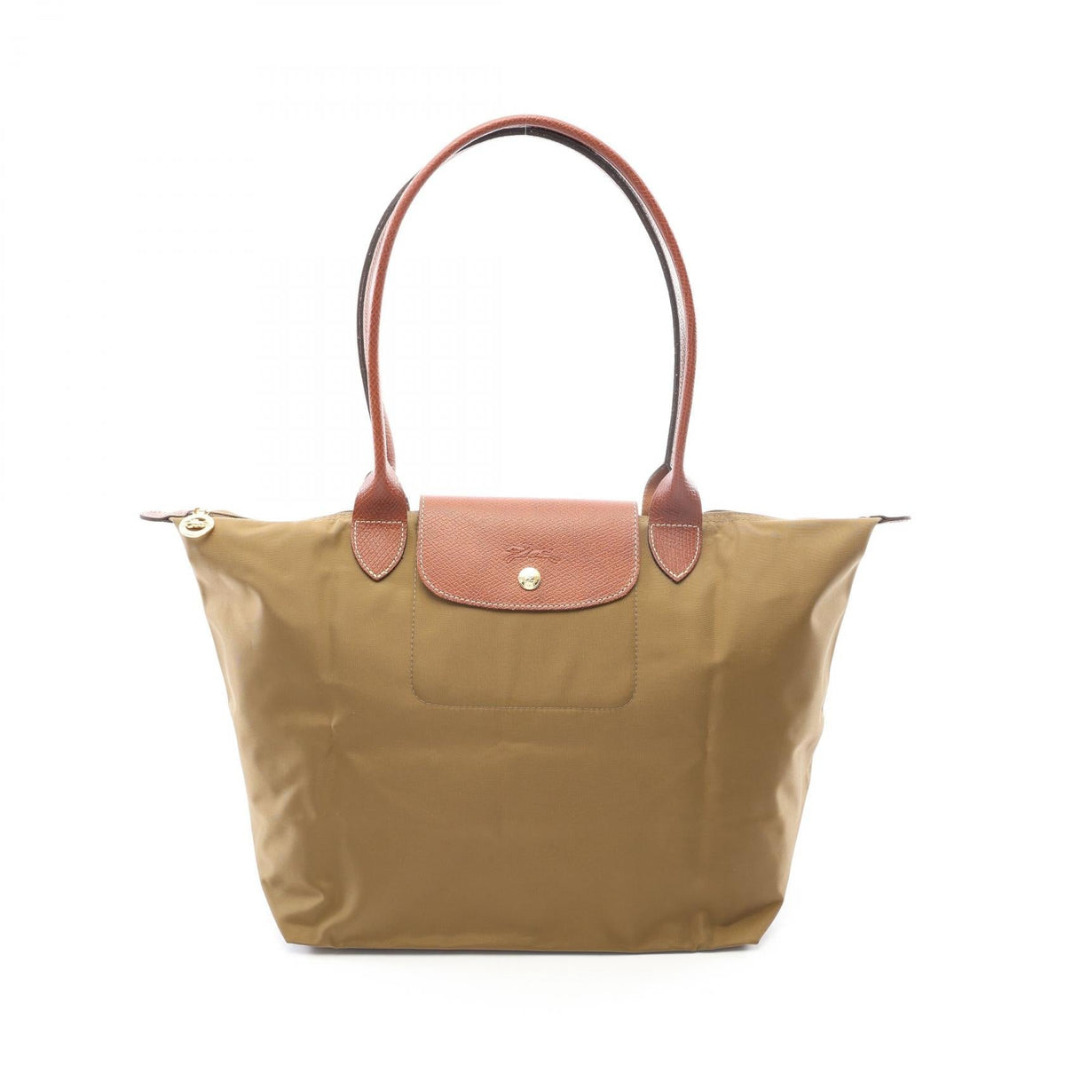 Preloved Longchamp Le Pliage Original L Tote Bag Khaki/Brown canvas×leather L1899089510 2101220294830