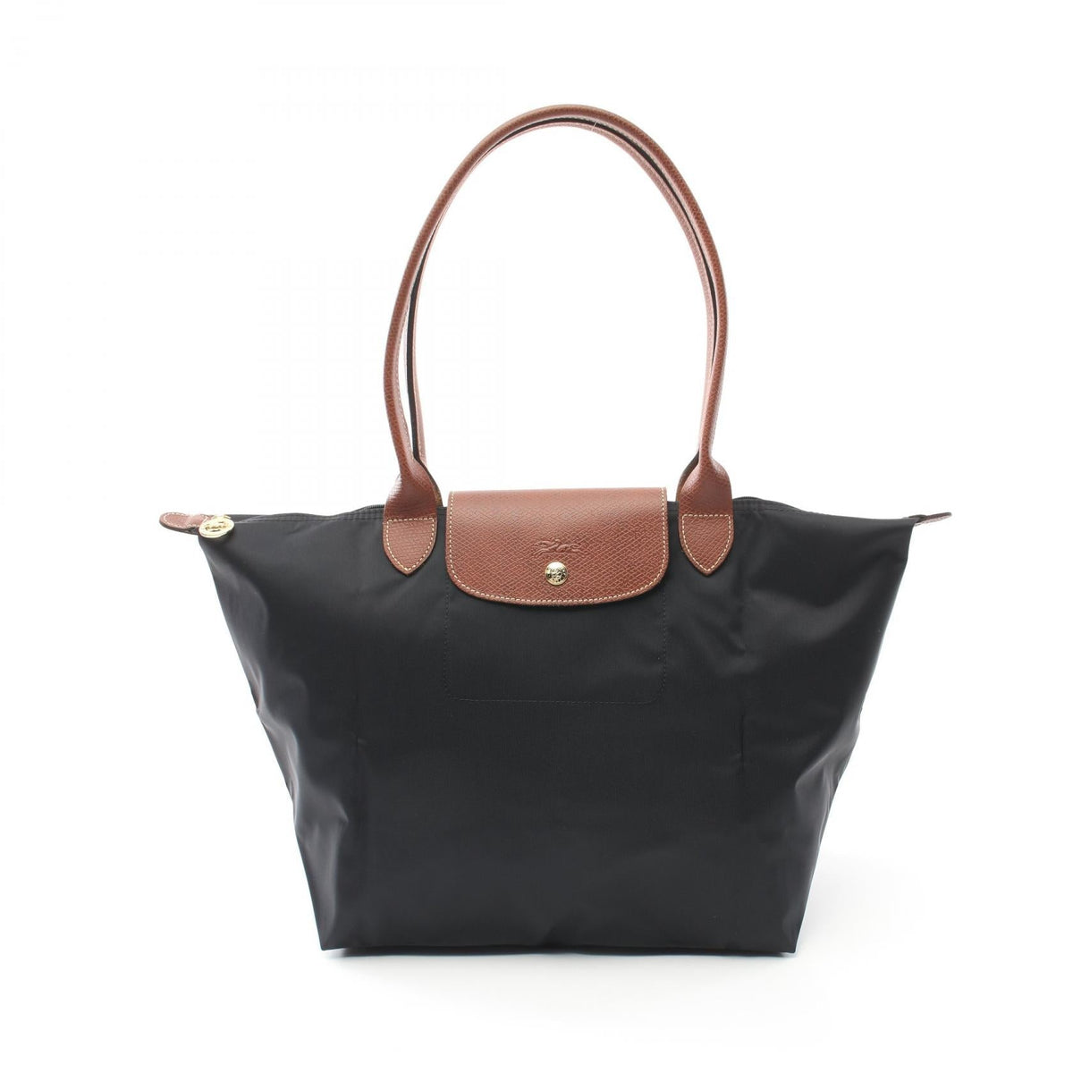 Preloved Longchamp Le Pliage Original L Tote Bag Black/Brown canvas×leather L1899089001 2101220294786